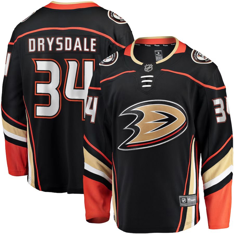 Men Anaheim Ducks #34 Jamie Drysdale Fanatics Branded Black Home Breakaway Player NHL Jersey->youth nhl jersey->Youth Jersey
